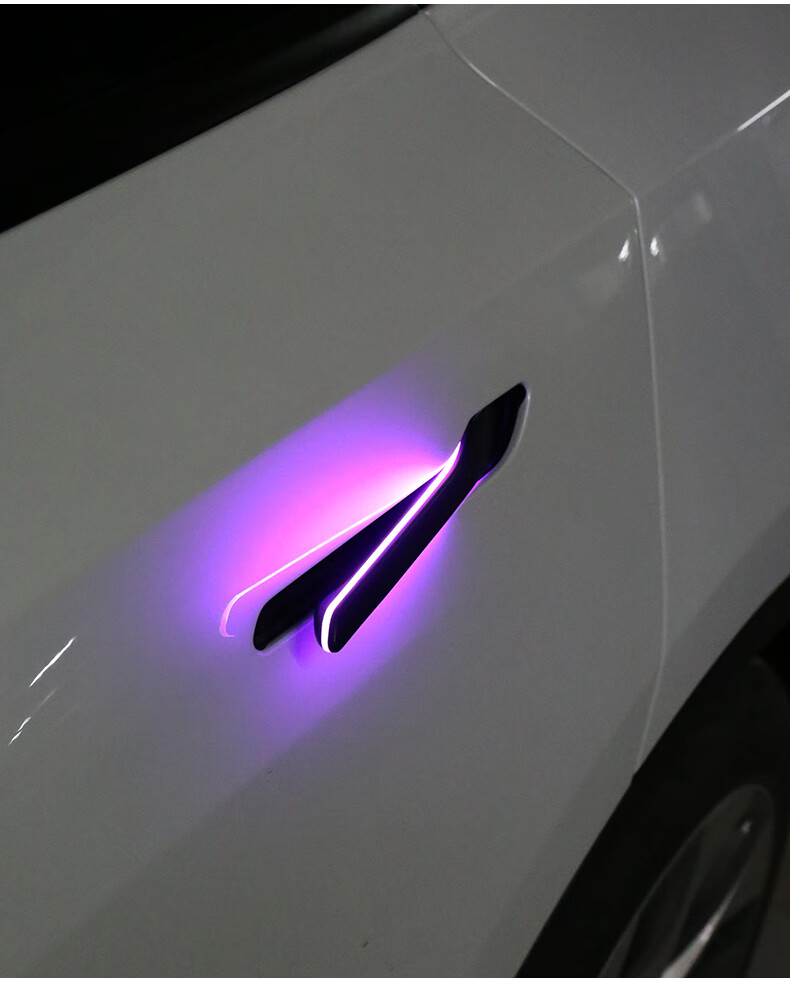 适用于特斯拉model3y电动拉手改装车门电动发光门把手氛围灯配件model