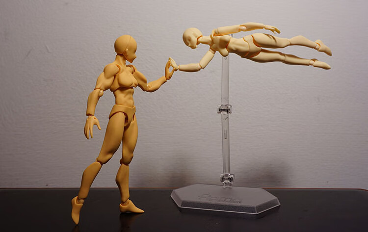 shf关节可动素体男女人体figma人偶美术绘画写生漫画模型figma银色男