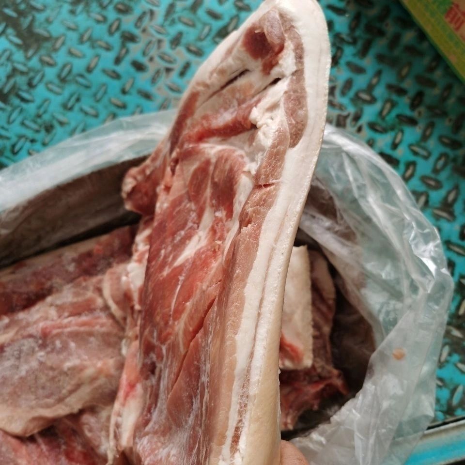 生鮮豬肉帶皮後上肉前上肉前腿肉後上腿肉五花肉兩片裝20斤廣納力馳帶