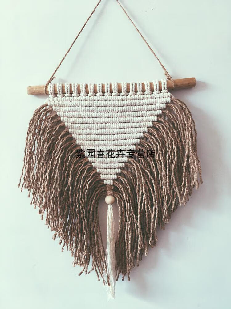 园艺以琛北欧ins挂毯手工制作黄麻绳摩洛哥风羽毛墙壁挂饰民宿样板房