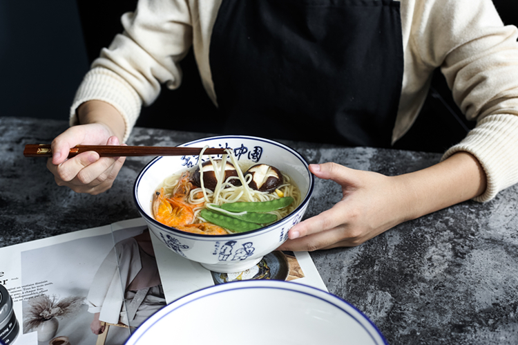 餐具商用重庆小面碗烩面碗陶瓷大号喇叭碗陕西油泼面大碗牛肉面碗7