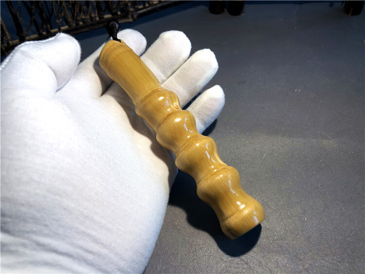 洛河 精品实心竹手把件精磨老玉竹罗汉竹把件挂件竹雕文玩实心玉竹