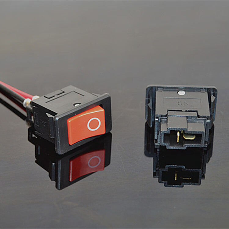 电动车摩托车汽车货车改装按钮电源小开关翘板开关带线12v/24通用 带