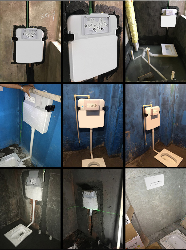 科勒京 蹲便器暗藏式水箱卫生间入墙式隐形冲水箱蹲坑蹲厕套装 暗装式