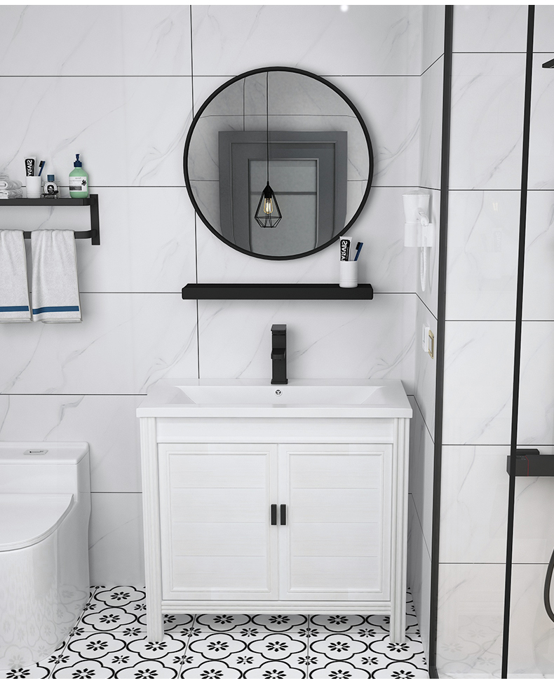 单独厕所洗手台组合柜洗水台浴室柜组合卫生间洗脸盆洗漱台窄长型7080