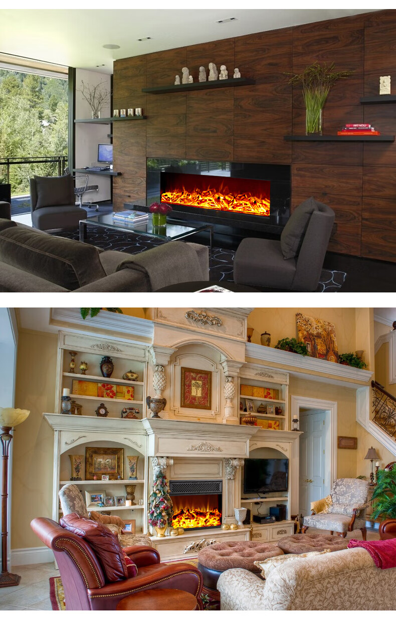 跨联定制装饰现代简约led电子仿真火焰美式壁炉芯取暖器家用嵌入式