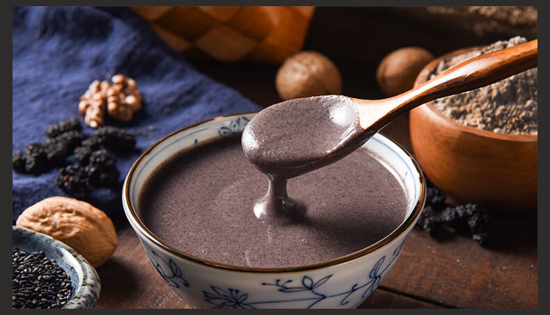 熟黑芝麻糊黑芝麻糊黑豆黑米黑芝麻粉桑葚核桃粉早餐食冲泡免煮买一袋