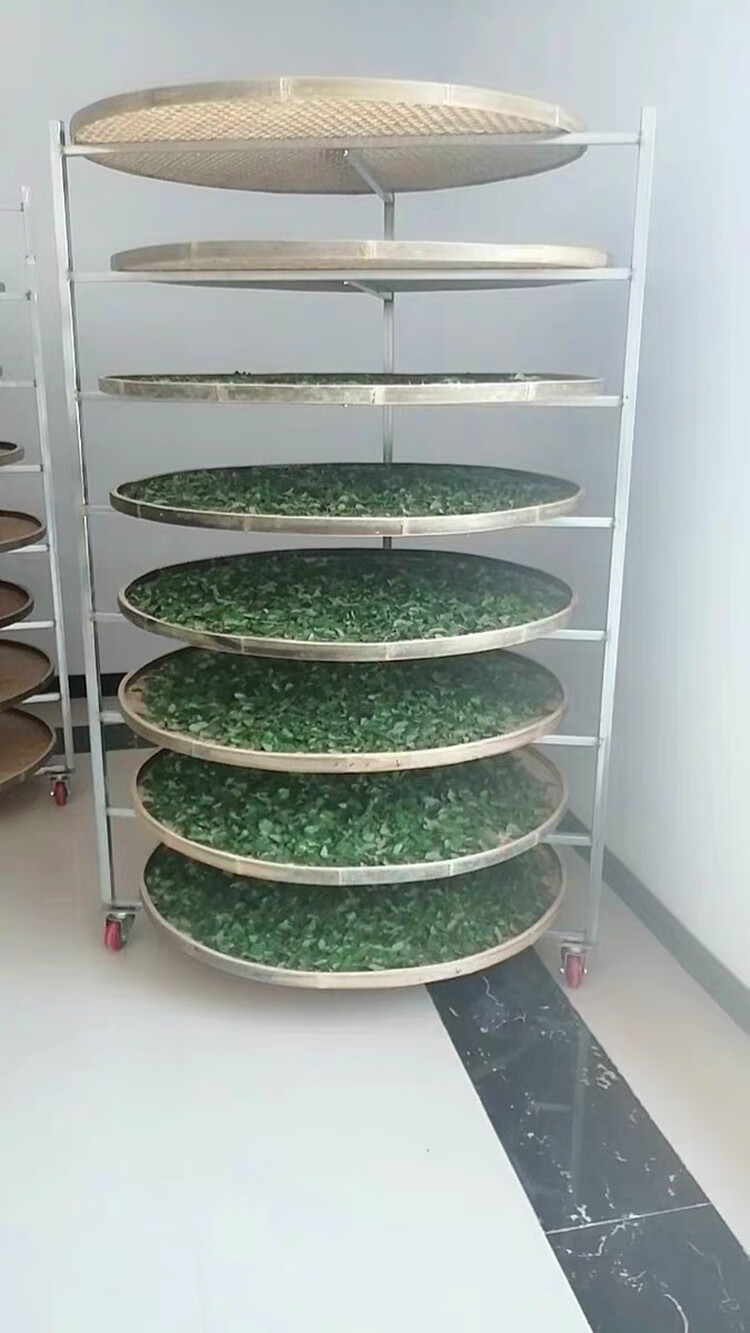 鑫琪三木园艺茶叶凉青架晾晒摊青架晒药材制茶用具竹簸箕竹筛放置架竹