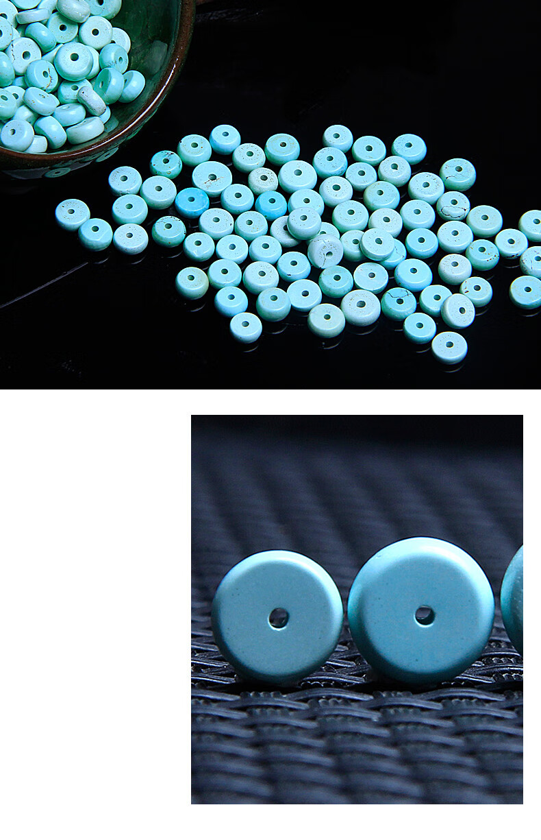 硕熙绿松隔片6mm湖北散珠垫片diy手串配饰高瓷白兰415mm1颗