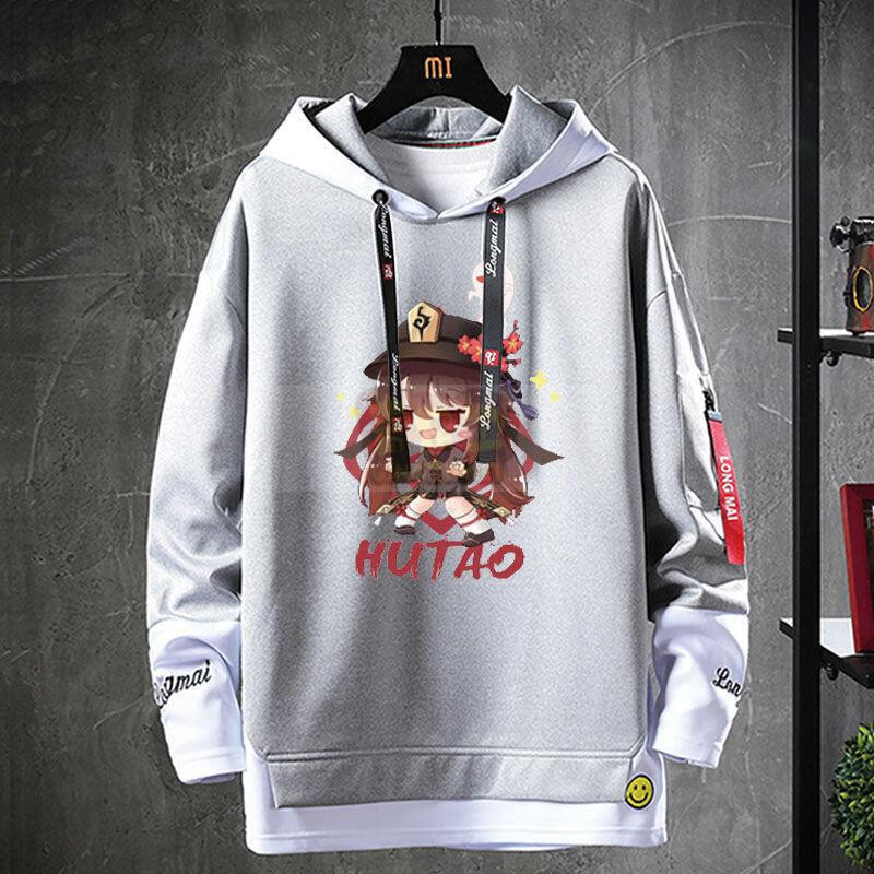 青足卫胡桃原神二次元动漫卫衣游戏周边连帽外套男女飘带上衣加绒衣服