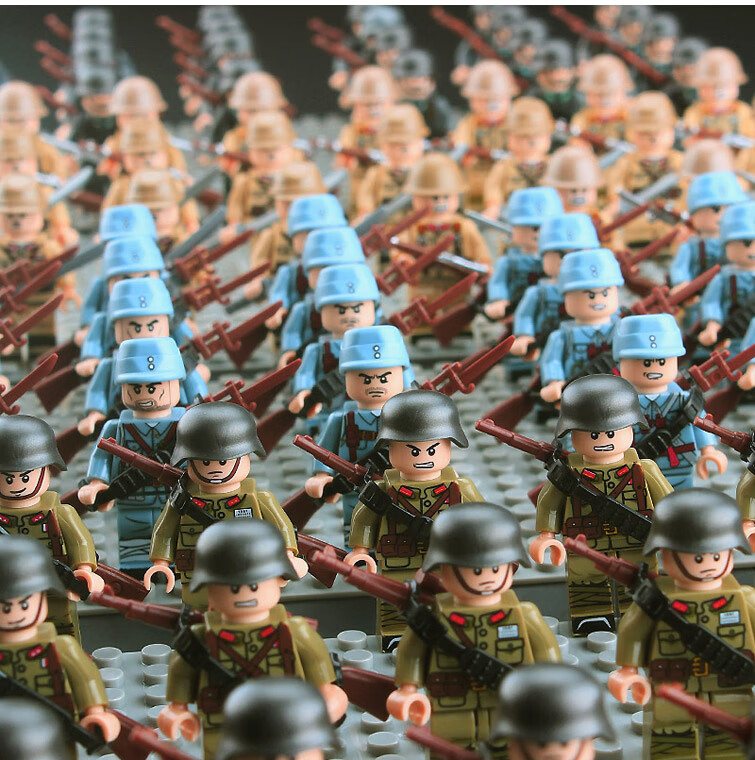 八路军步兵团二战场景积木战场中国军人士兵人仔打仗八路军国军48士兵