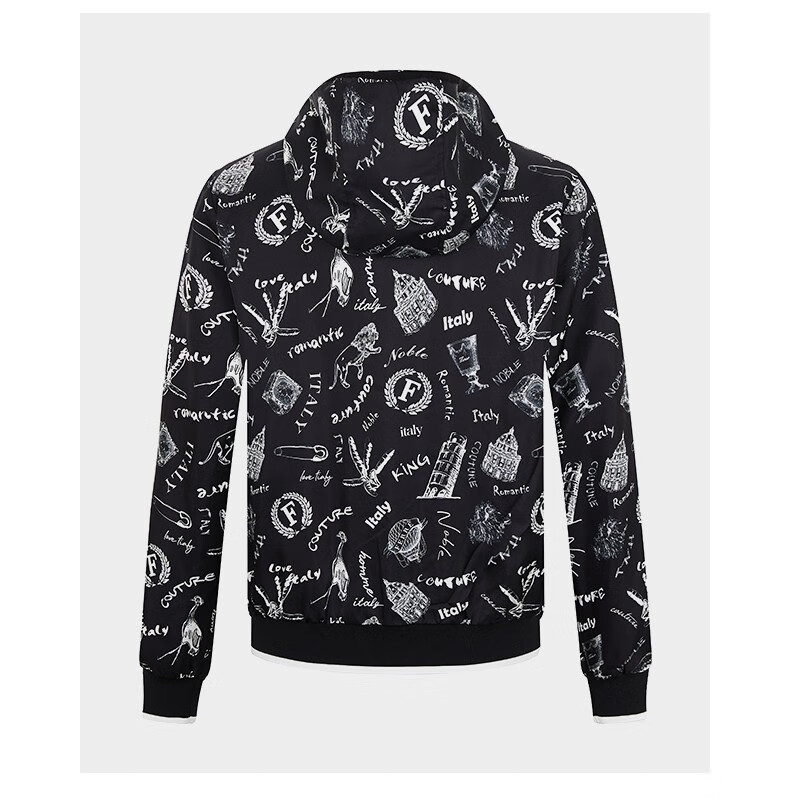 ferre费雷男装外套多元素字母图案春秋季新款潮流休闲男士修身夹克