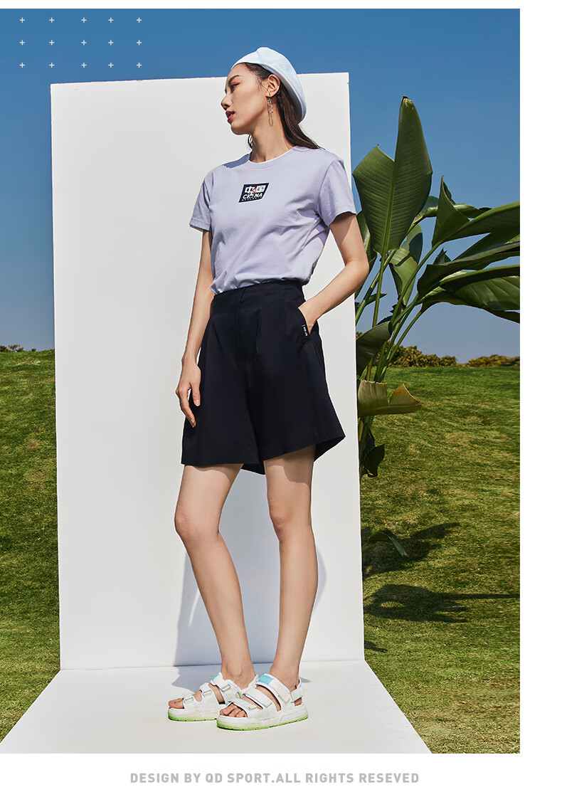 乔丹短袖t恤女2021夏季新款新疆棉花黑色圆领打底上衣宽松运动服黑色