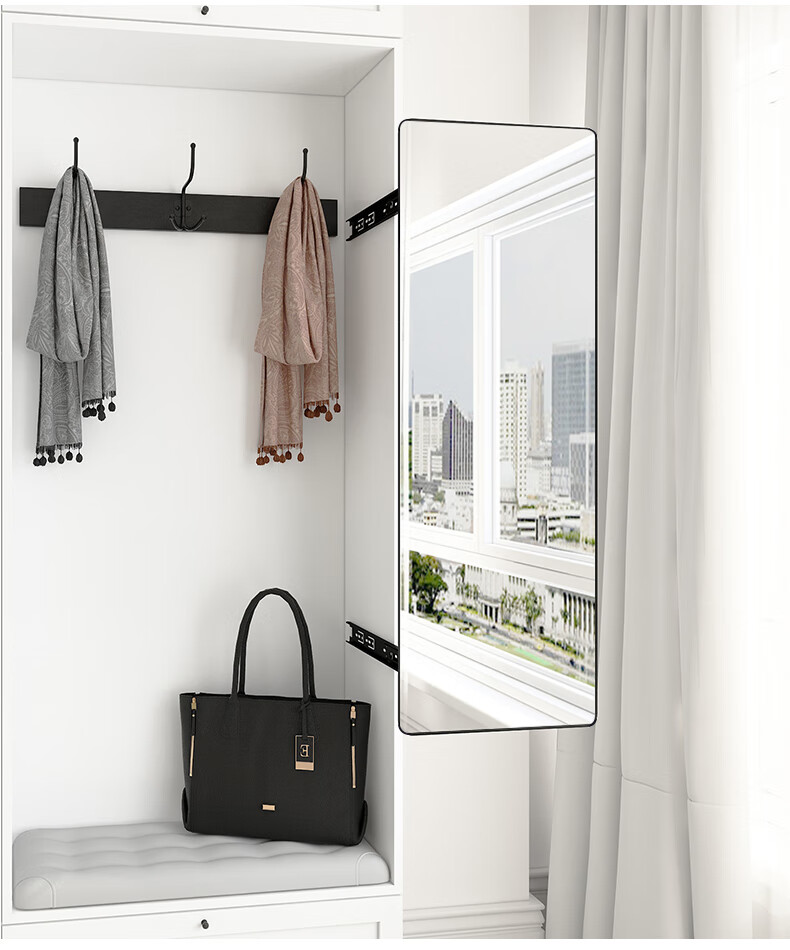 抽拉穿衣镜衣冠镜壁镜衣柜镜子内置推拉旋转伸缩折叠收纳卧室放柜子里