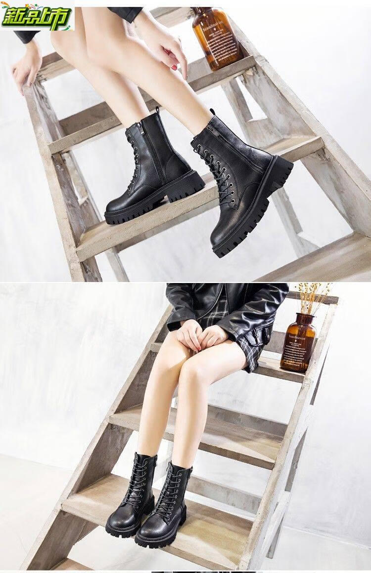 高中女生雪地靴冬季靴子女初中生冬鞋新款冬天穿的中筒聚氨酯鞋加绒