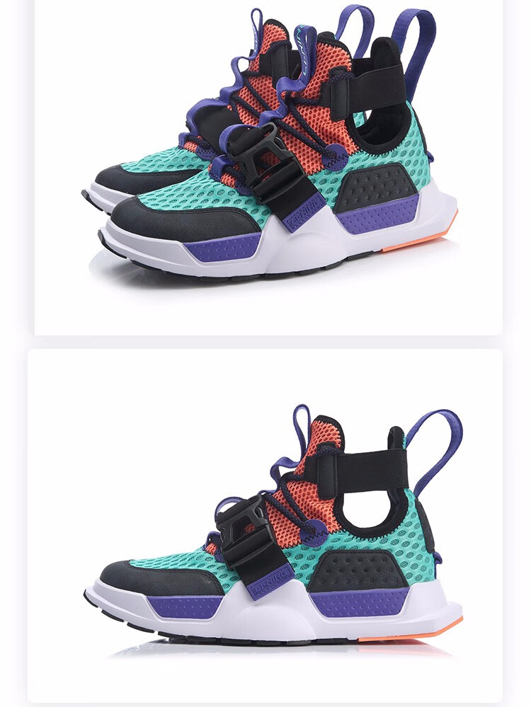 李宁男鞋2019新品reburn ws纽约时装周重燃篮球休闲鞋 agbp023-1荧光