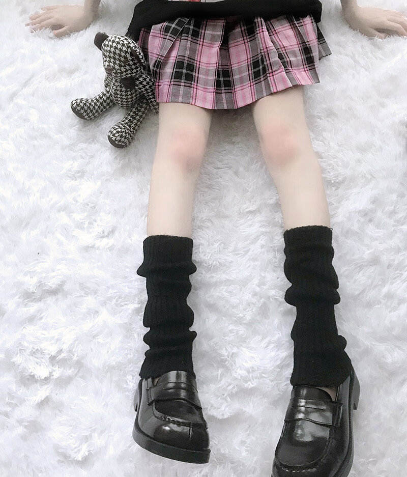 南极人nanjiren针织白色jk袜套加长日系长筒袜子小腿套女秋冬保暖