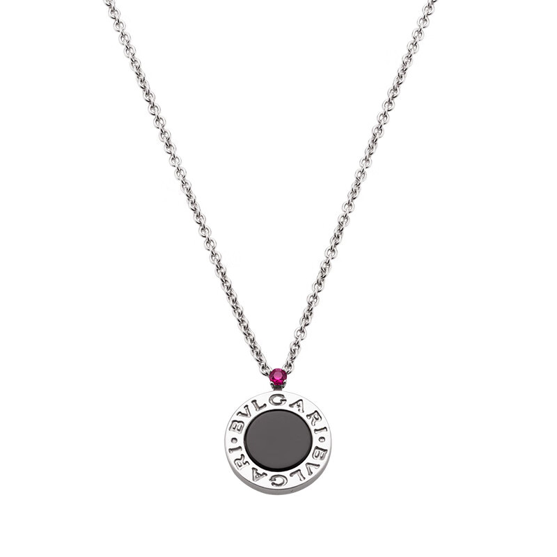 bvlgari宝格丽女士项链纯银 慈善款 饰以吊坠镶嵌缟玛瑙和一颗红宝石