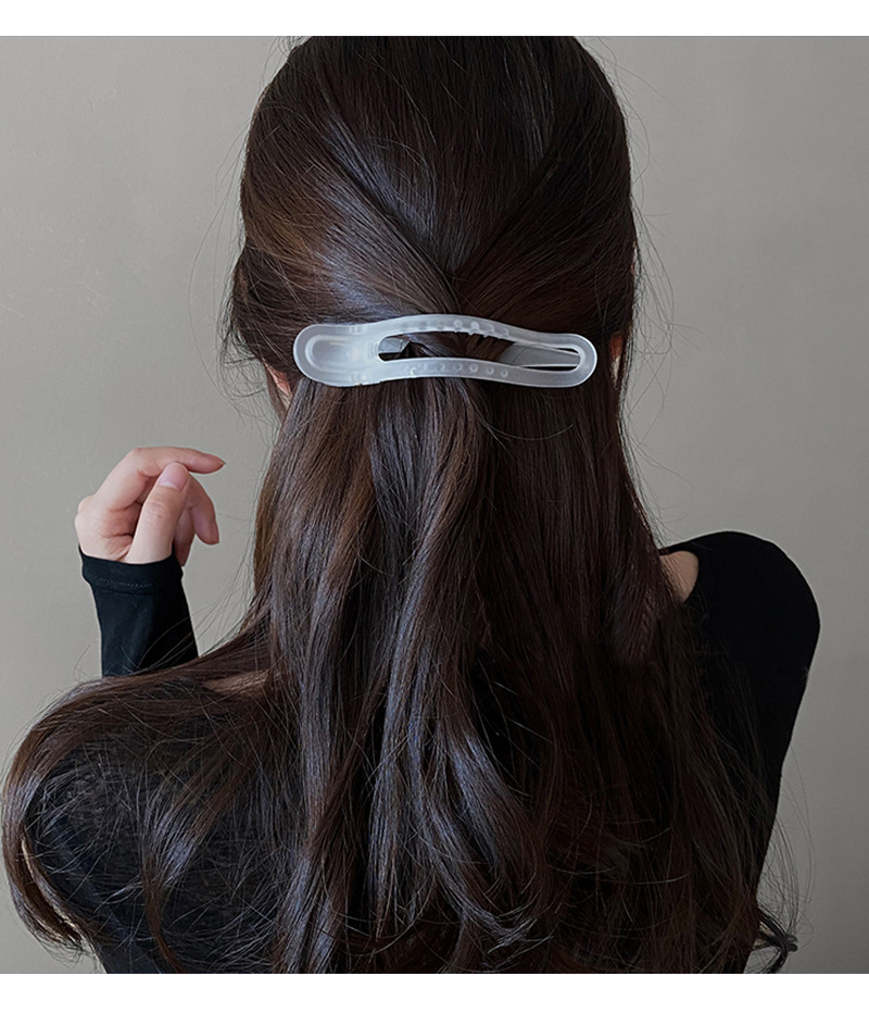 baryreef网红大号鸭嘴夹百搭磨砂水墨色发夹后脑勺带齿盘发夹子都市