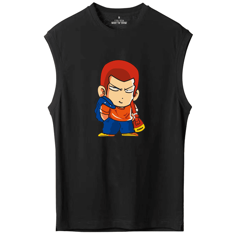 樱木花道篮球卡通灌篮高手男女青少年潮流男棉宽松无袖背心初高中大学