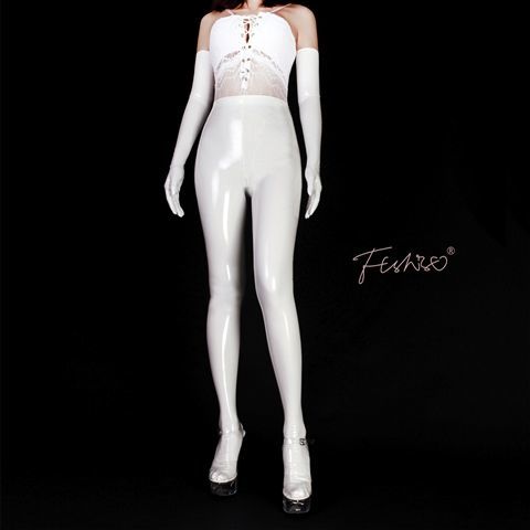 sm性感性感漆皮包脚连裤袜动漫cosplay镜面极亮油光泽高腰弹乳胶3.