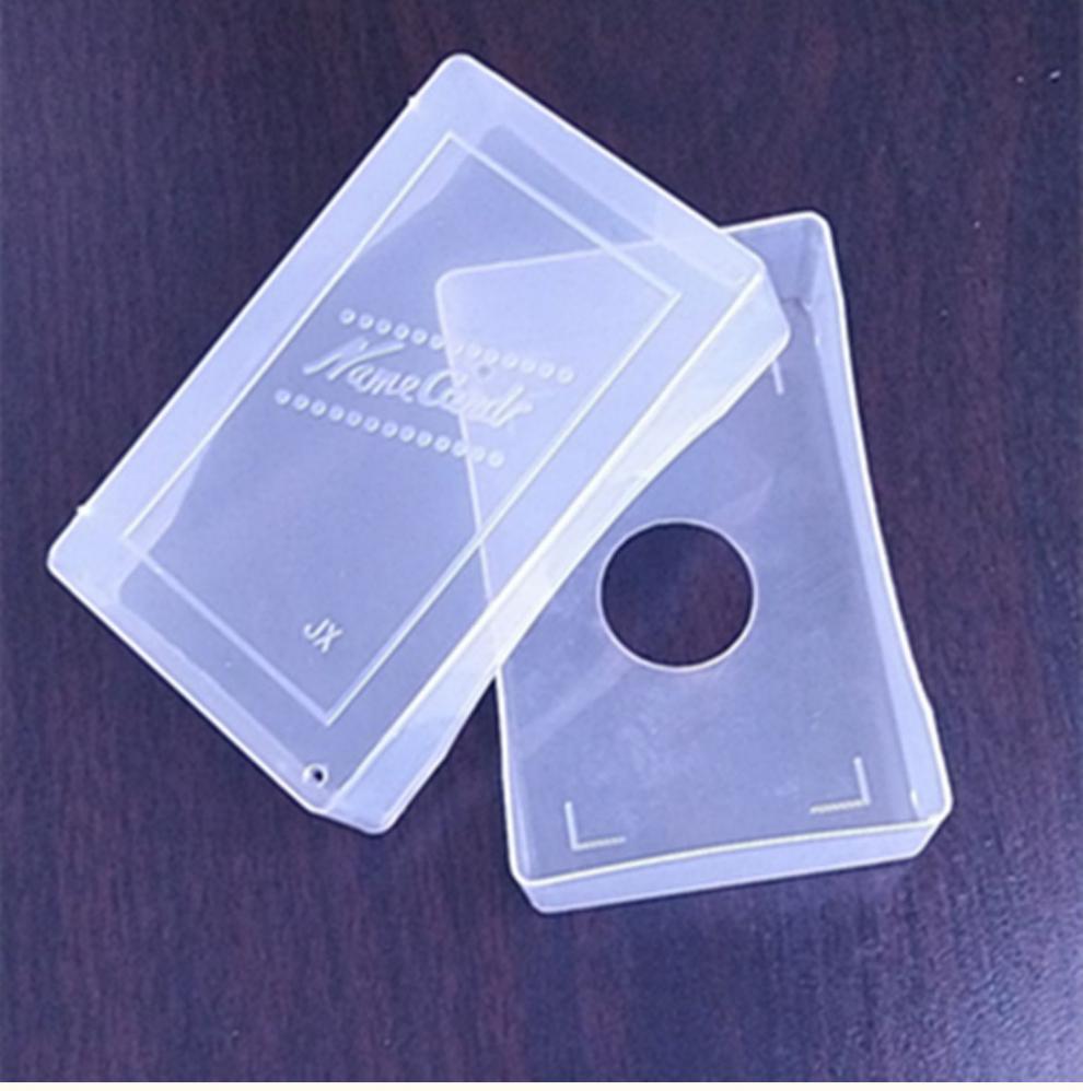 名片盒塑料透明100张卡片包装纸张收纳盒放名片桌面商务大盒 高韧性大