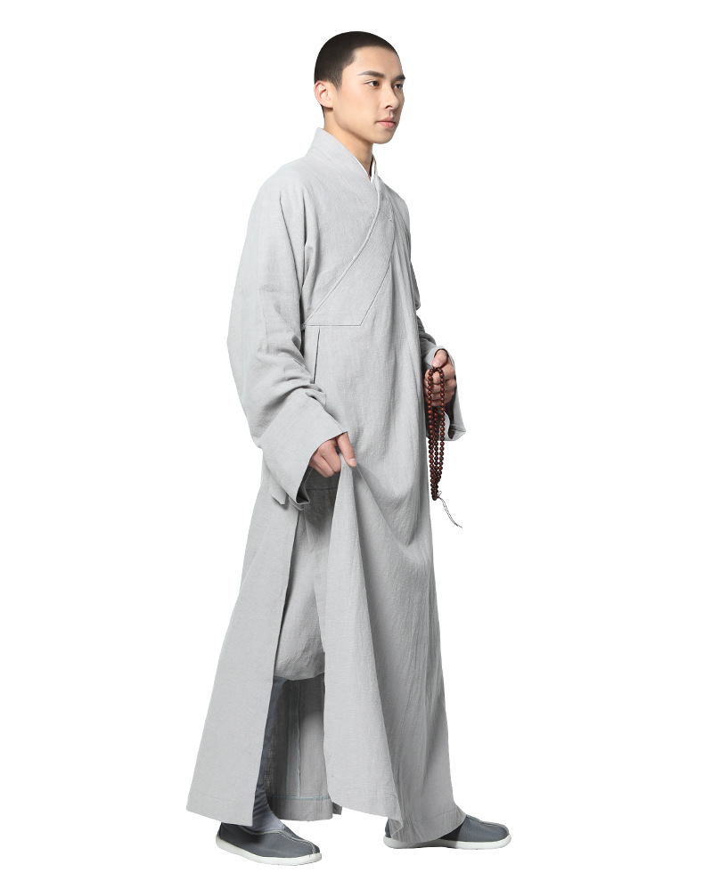 和尚服僧人四季苎麻长褂僧服僧装长衫大褂庄严僧衣僧袍佛教 浅灰色 39