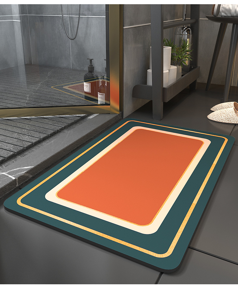 本合家纺卫生间吸水地垫厕所进门脚垫家用速干浴室防滑垫吸水垫子硅藻