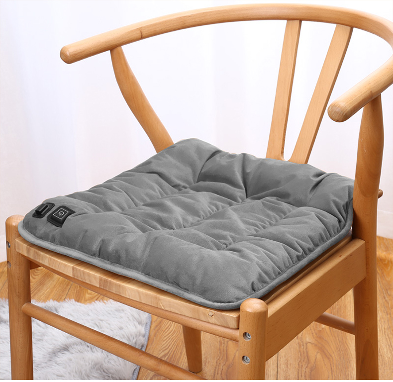 冬季加热坐垫办公室座椅久坐屁股垫usb电加热发热垫电热椅子垫子灰色