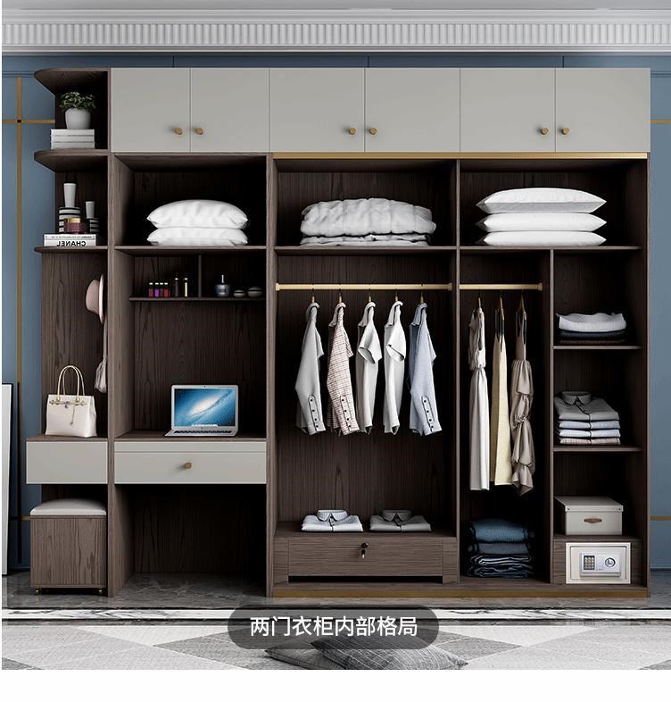 萝溪推拉门衣柜轻奢衣柜家用卧室带梳妆台一体推拉门梳妆台衣柜现代