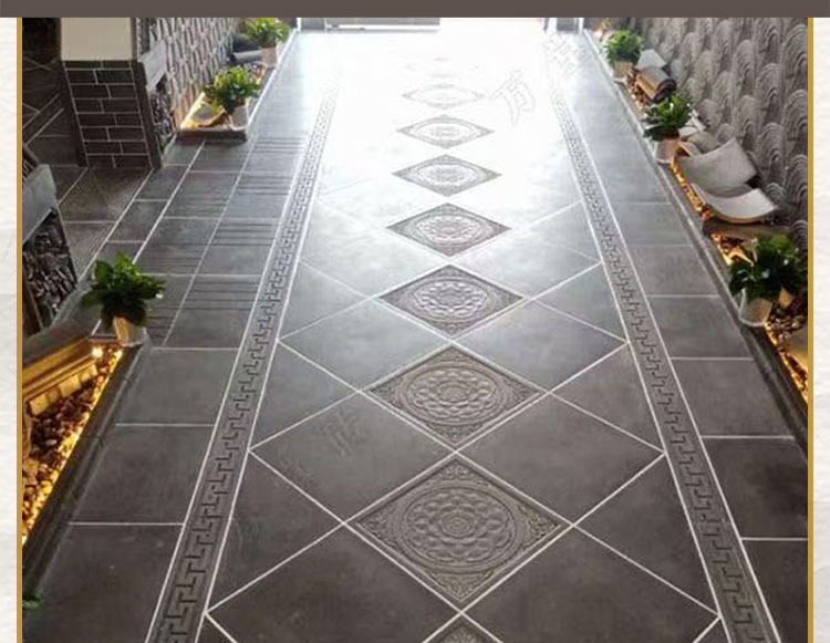古建地砖仿古中式唐莲砖滑四合院砖雕庭院铺地青砖别墅地面花砖平砖