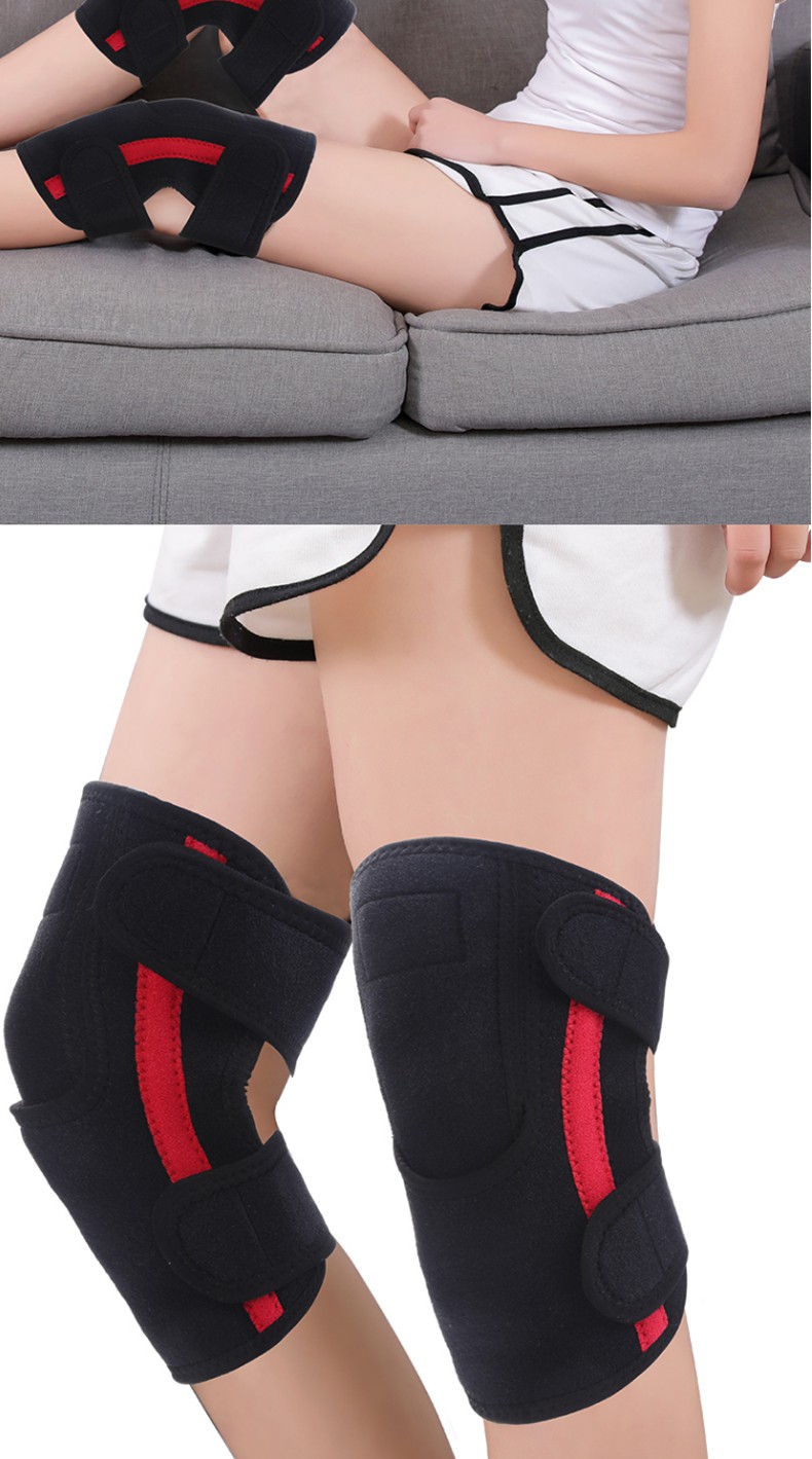 护膝轻薄保暖老寒腿男女士发热理疗老人膝盖关节疼痛红色均码