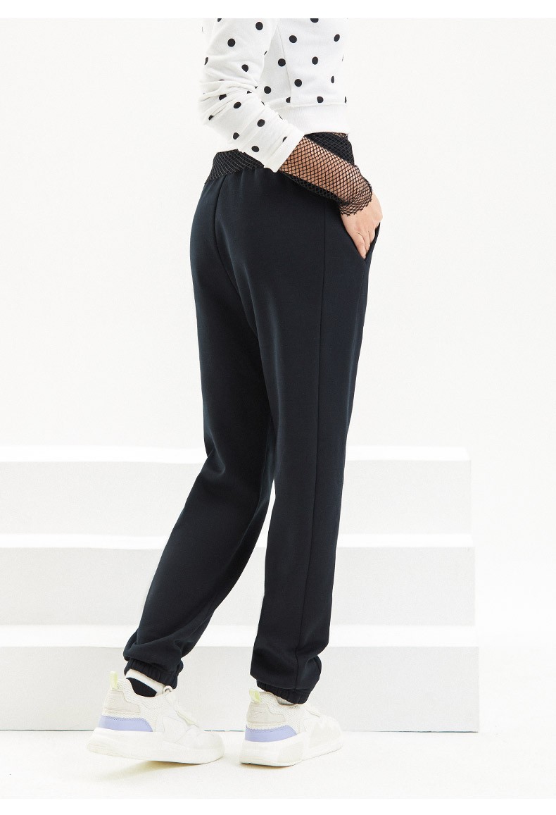 商场同款安踏运动裤女加绒保暖春季新品宽松休闲潮流针织长裤子官方