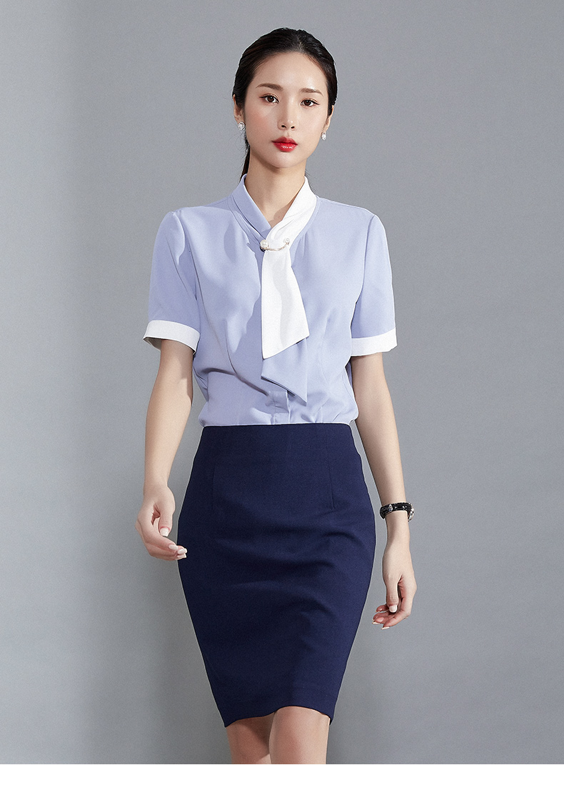 女衬衫套裙夏季气质时尚ol酒店前台美容师白领上班行政工作服衬衫s