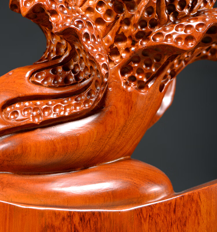 仙莱阁木雕百财手工精雕摆件木头仿古摆件大白菜木质雕刻工艺品红木