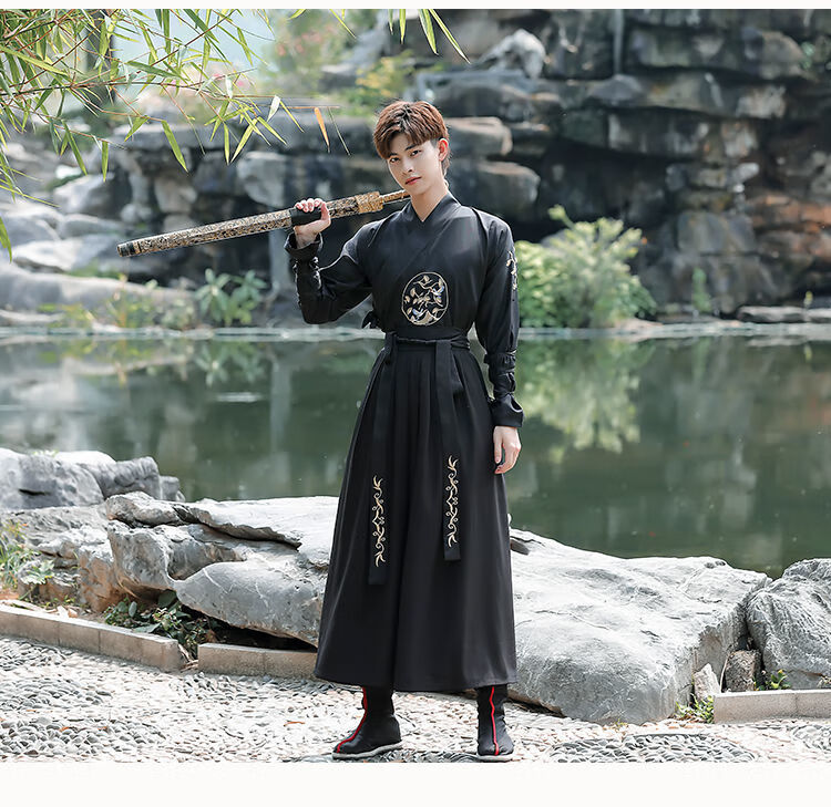 古装男汉服侠客书生演出服毕业拍照班服古代唐装舞台影视剧服装新款