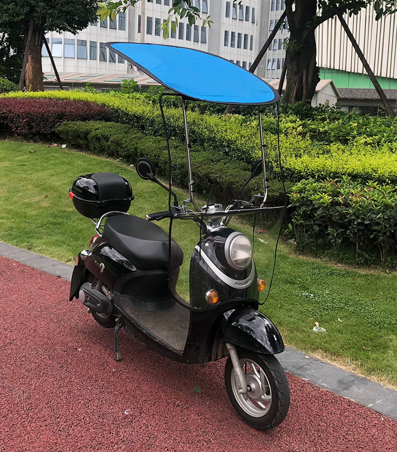 快拆摩托車擋風罩防雨電瓶車擋雨棚防曬遮陽傘摺疊7字電動車雨棚小牛