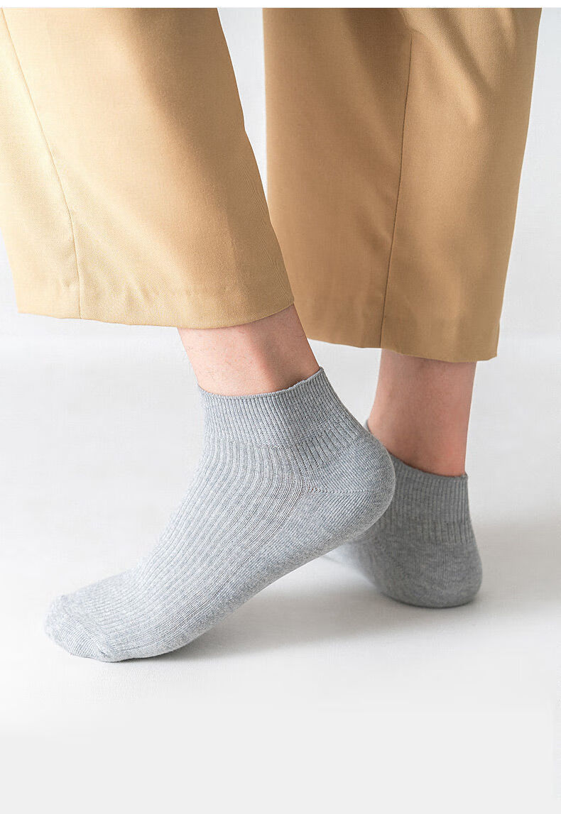 袜子男短袜防臭吸汗透气四季黑色男士低帮春夏季薄款船袜短袜驼色3双