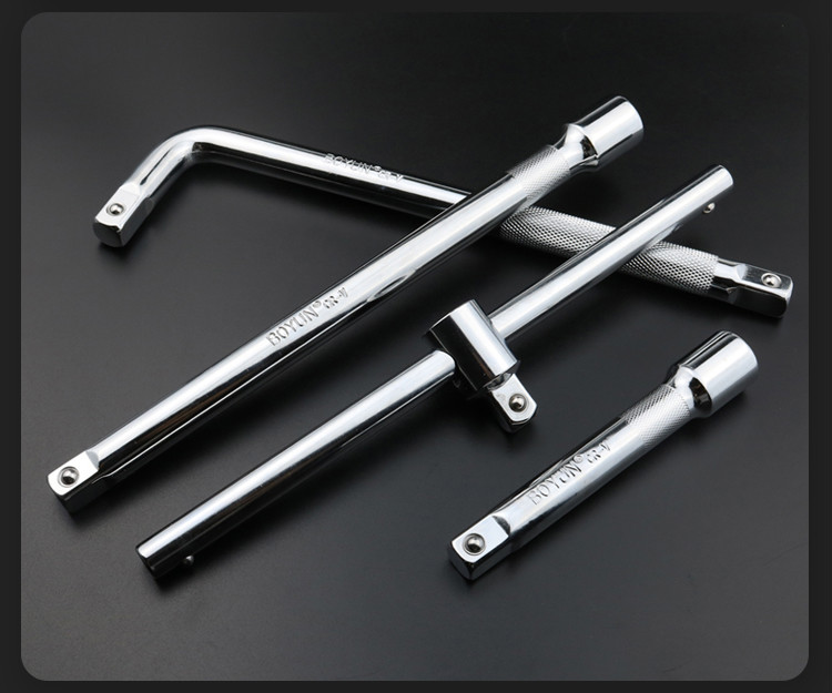 加长不变形套筒加长接杆12大飞扳手加力弯杆短棘轮l七字工具3寸接杆