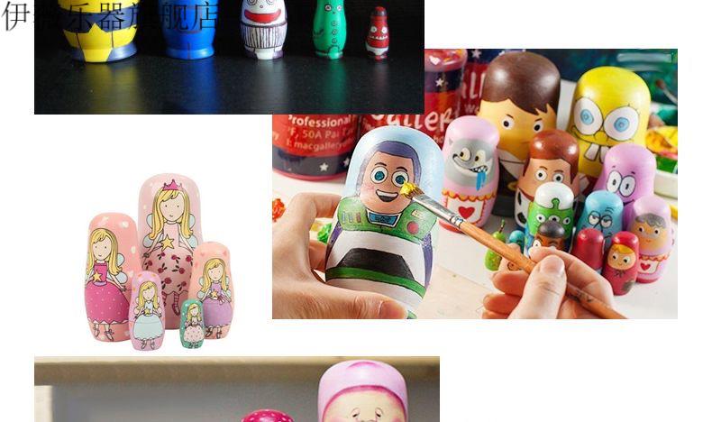 俄罗斯套娃diy手绘白胚五套5层俄罗斯套娃娃原木套娃diy套娃儿童涂鸦