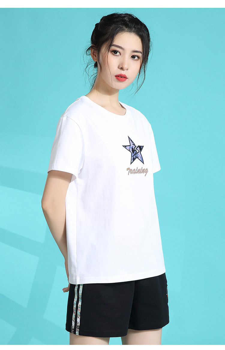 361短袖t恤女2022年夏季款女装轻薄透气圆领套头运动t恤女4104本白xs