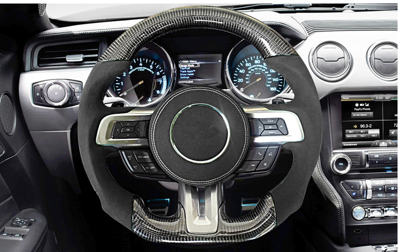 专用福特野马碳纤维方向盘总成改装mustang运动盘steeringwheel品质