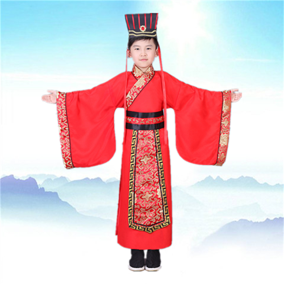 三国演义服装演出服诸葛亮儿童古装汉服童装刘备关羽鲁肃周瑜小乔汉服