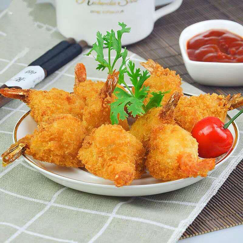 必胜客凤尾虾 亚洲渔港黄金蝴蝶虾海鲜油炸半成品小吃 虾尾10只 170g