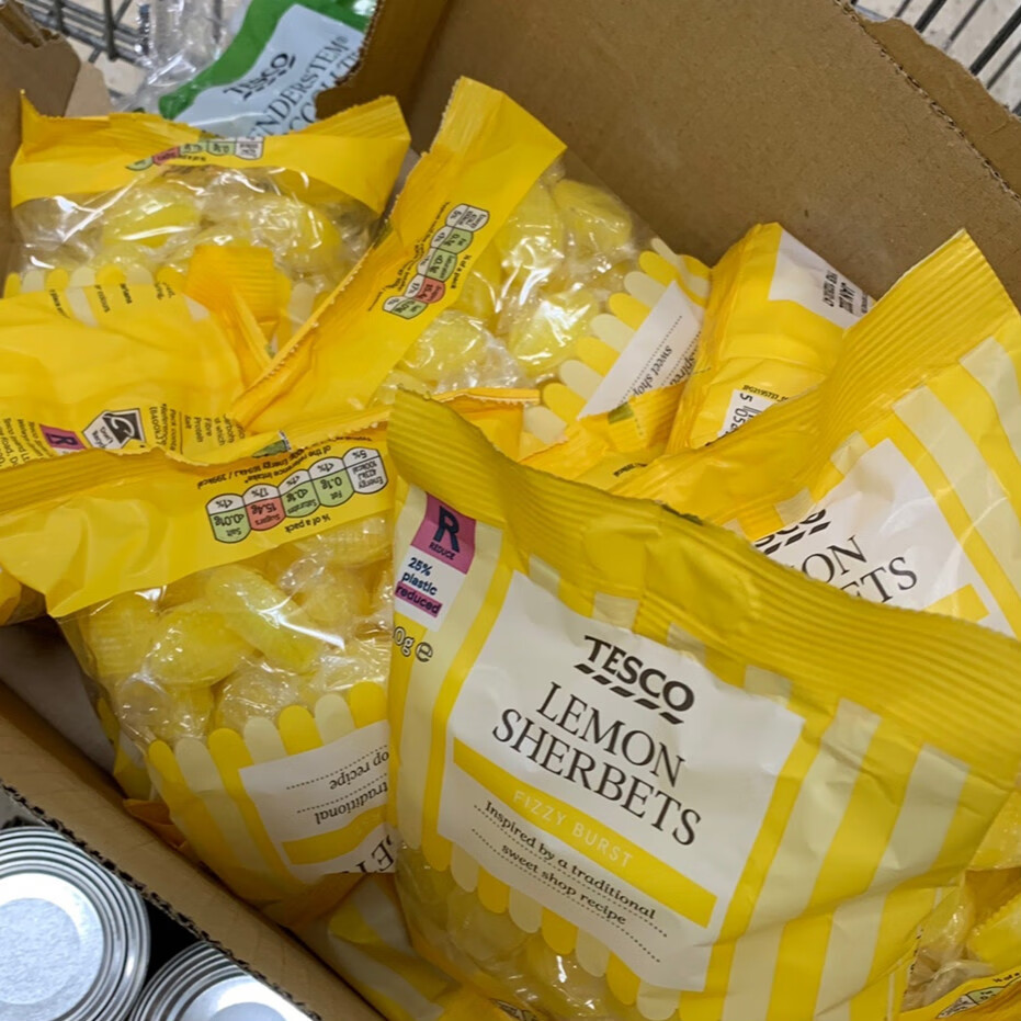 上海可发 柠檬雪宝糖 英国tesco lescon sherbets柠檬雪宝 水果糖薄荷