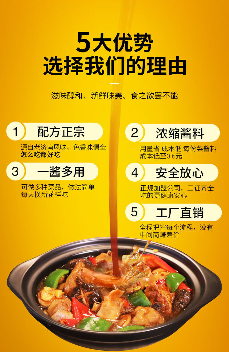 黄焖鸡酱料商用正宗杨铭宇黄焖鸡米饭配方调料酱汁家用 1袋体验装
