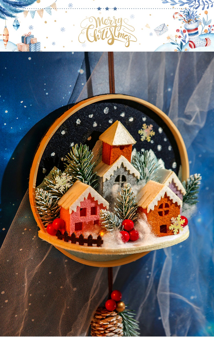 圣诞节装饰礼物手工diy制作立体捕梦网创意风铃挂件不织布材料包犬神