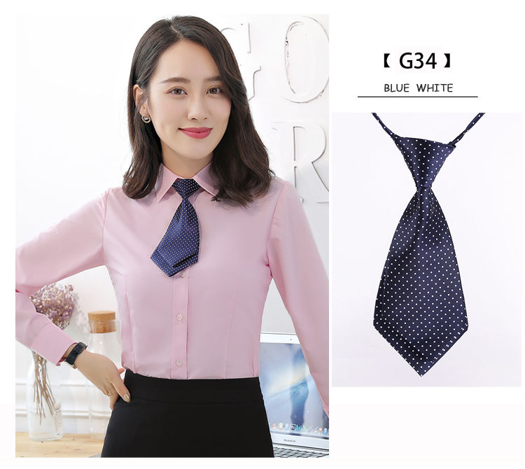 阪铭西装领带双层小领带女条纹职业领带潮流学生领带银行酒店4s店西服