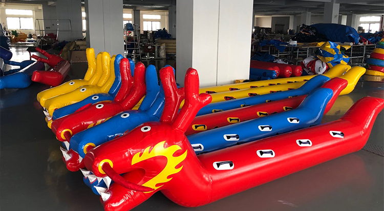 趣味运动会道具充气旱地龙舟户外团建游戏器材毛毛虫 成人版加厚6人