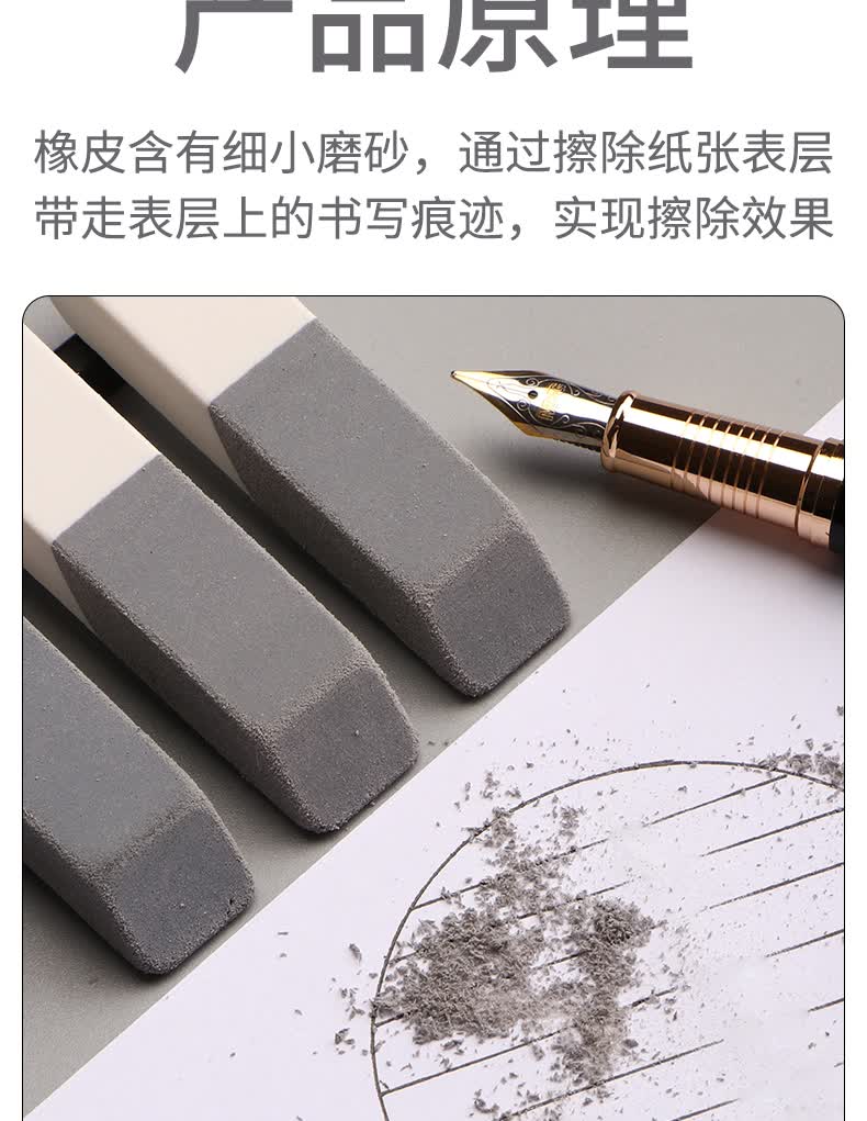 晨光优品钢笔橡皮擦磨砂可擦钢笔字的魔力象皮擦神器学生用铅笔像笔擦